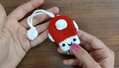 Crochet Mushroom Key Cover 4