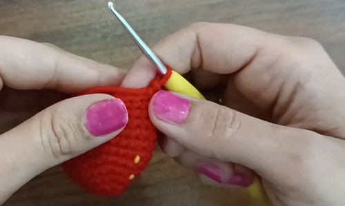 Crochet Mushroom Key Cover 1