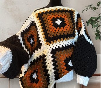 Crochet Granny Square Sweater 4