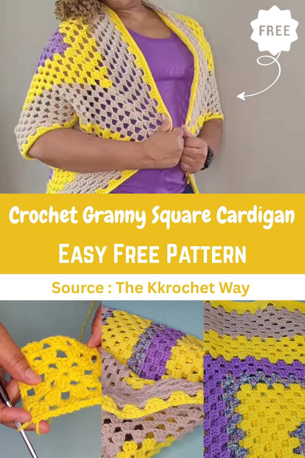 Crochet Christmas Granny Square Cardigan