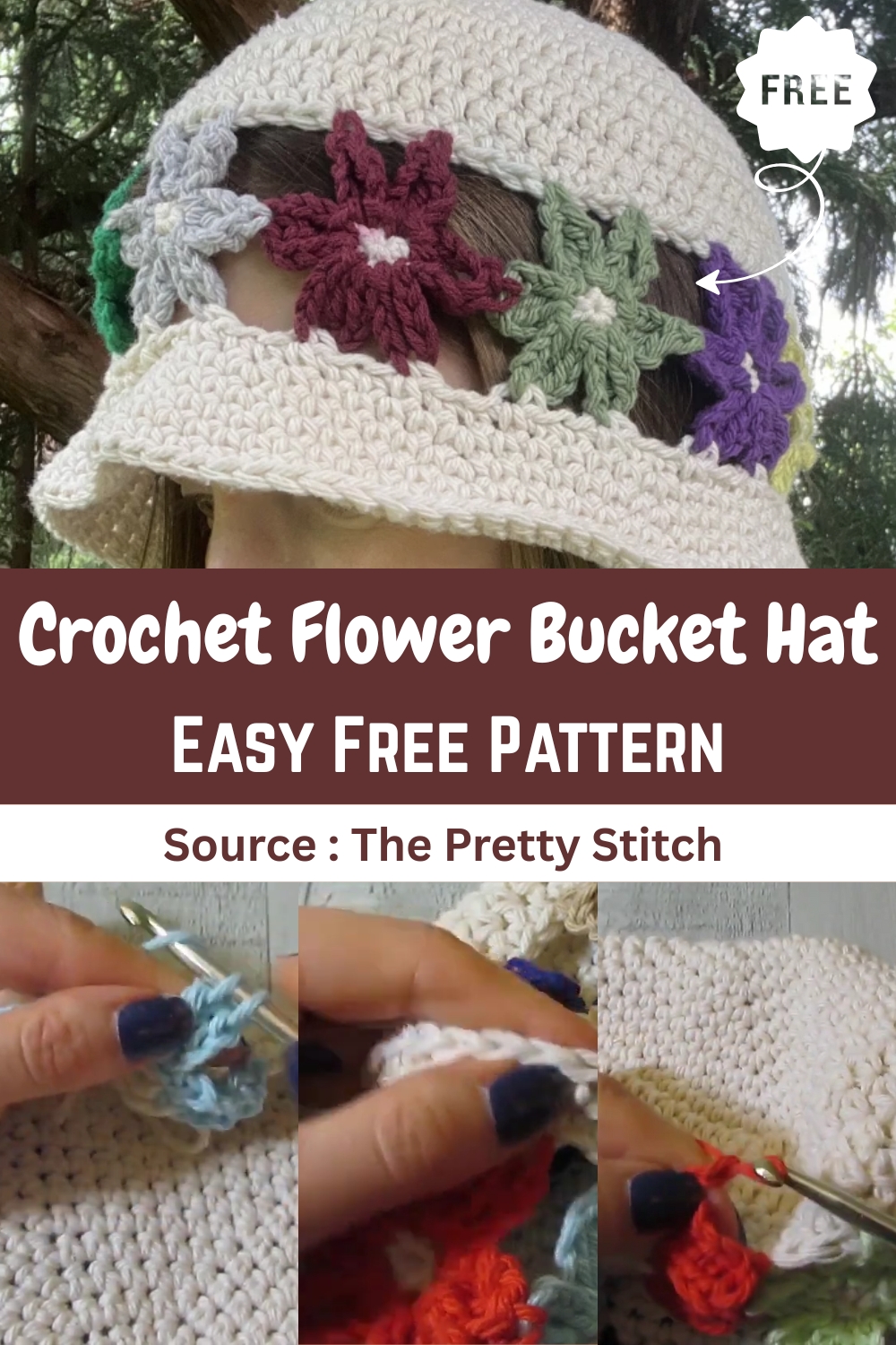 Crochet Flower Bucket Hat