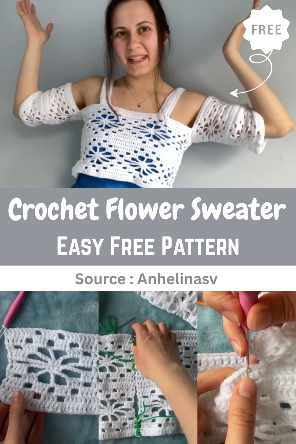 Crochet Flower Sweater
