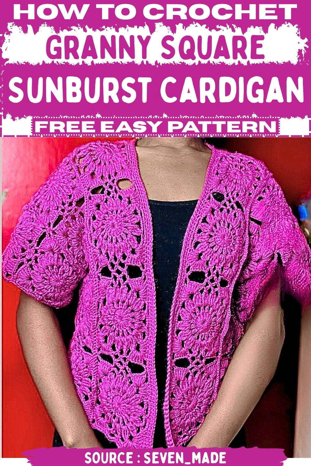 Crochet Granny Square Sunburst Cardigan Free Easy Pattern