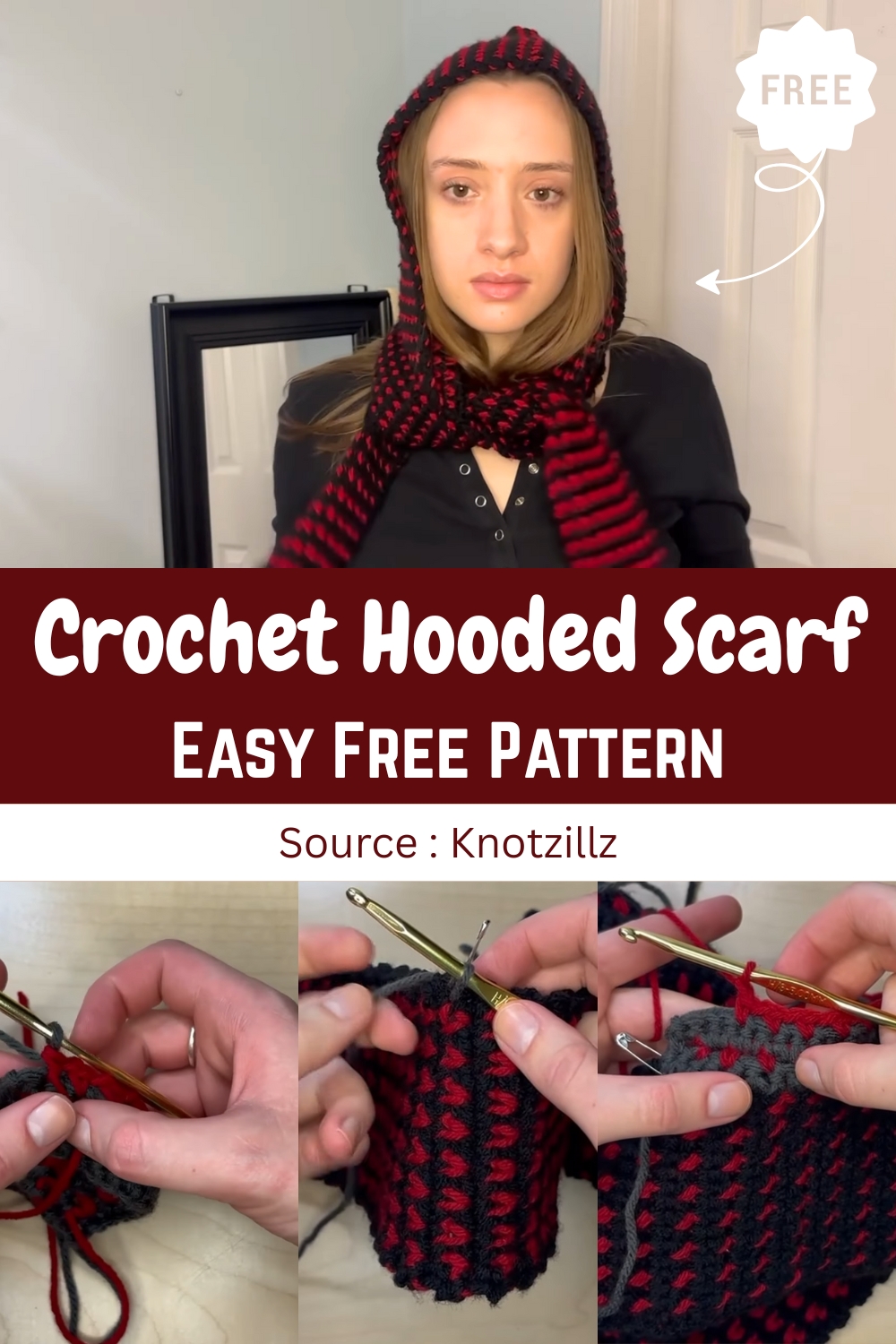Crochet Hooded Scarf