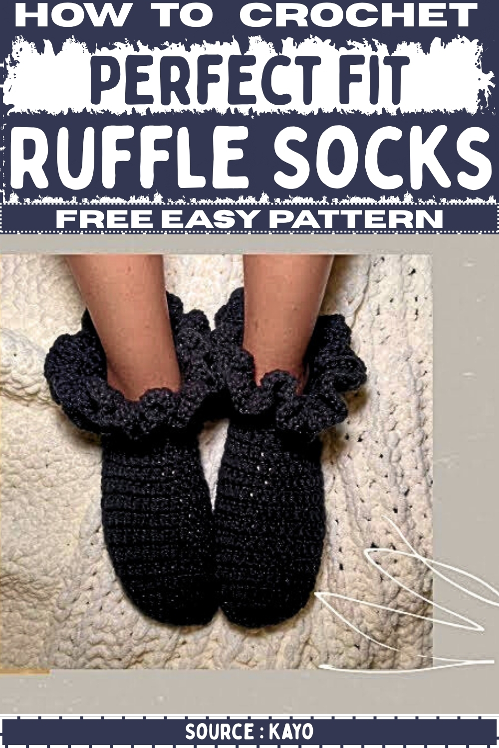 Crochet Perfect Fit Ruffle Socks Free EASY Pattern