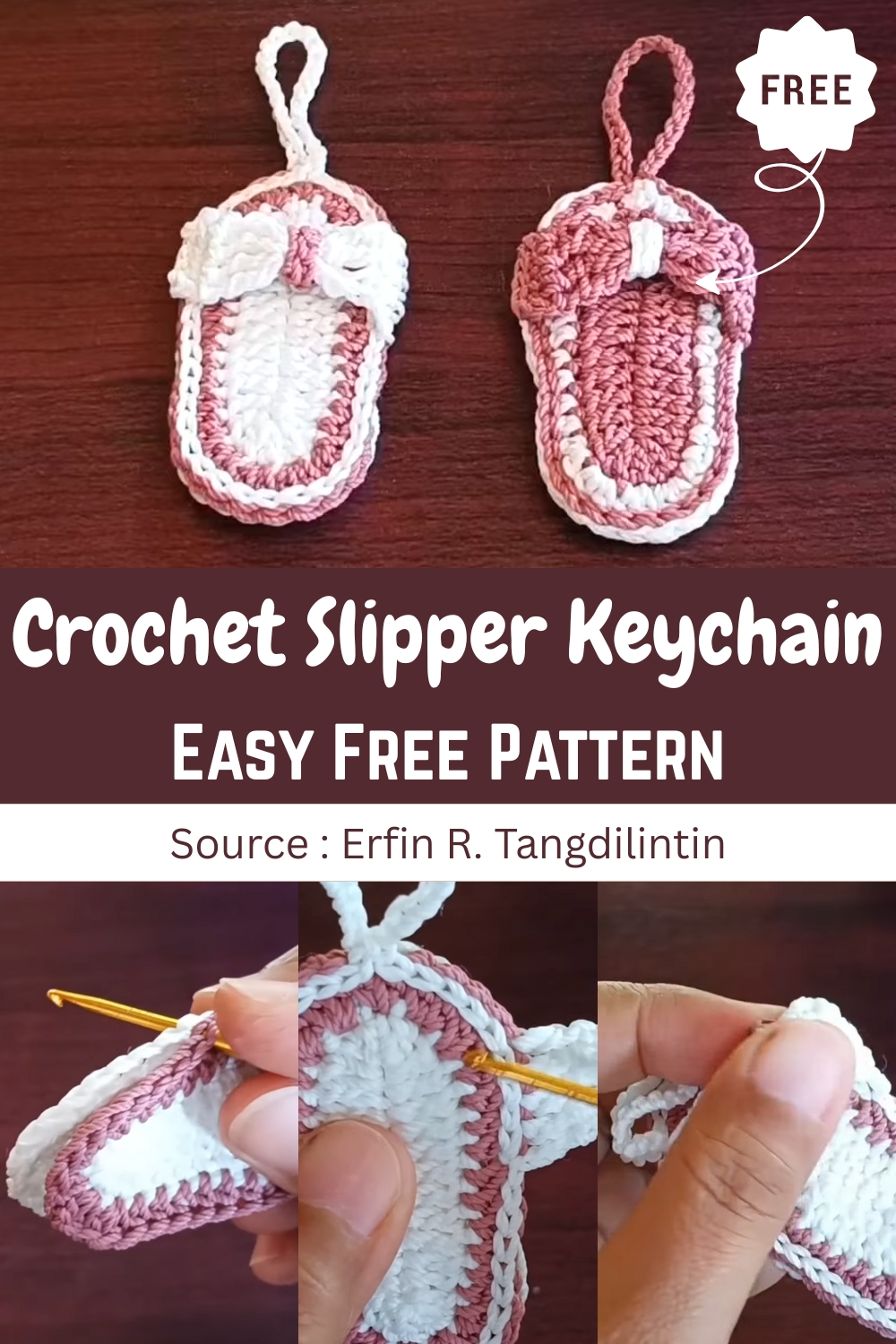 Crochet Slipper Keychain