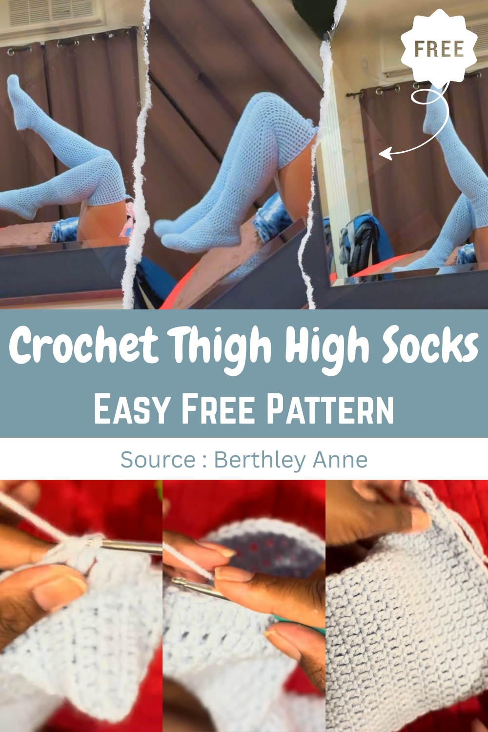 Crochet Thigh High Socks