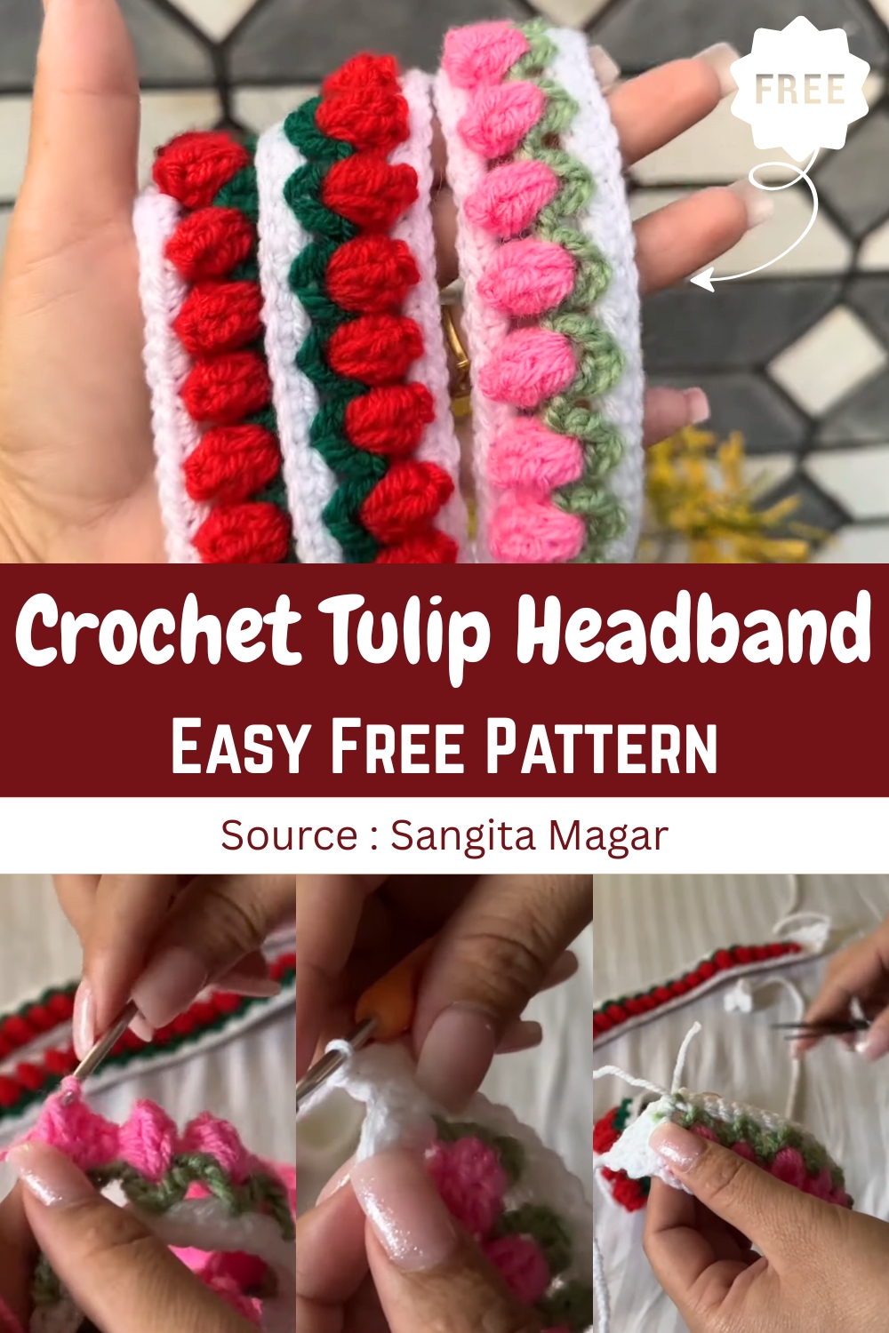 Crochet Tulip Headband (1)