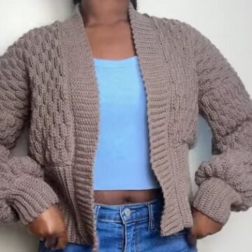 Crochet Alpine Stitch Cardigan 4