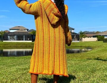 Crochet Hooded Cardigan 4
