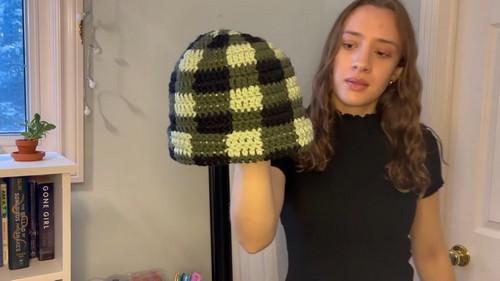 Crochet Plaid Beanie 4