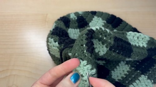 Crochet Plaid Beanie 3