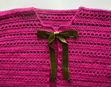 Crochet Ribbon Cardigan 4