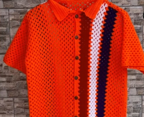 Crochet Granny Polo Shirt 4