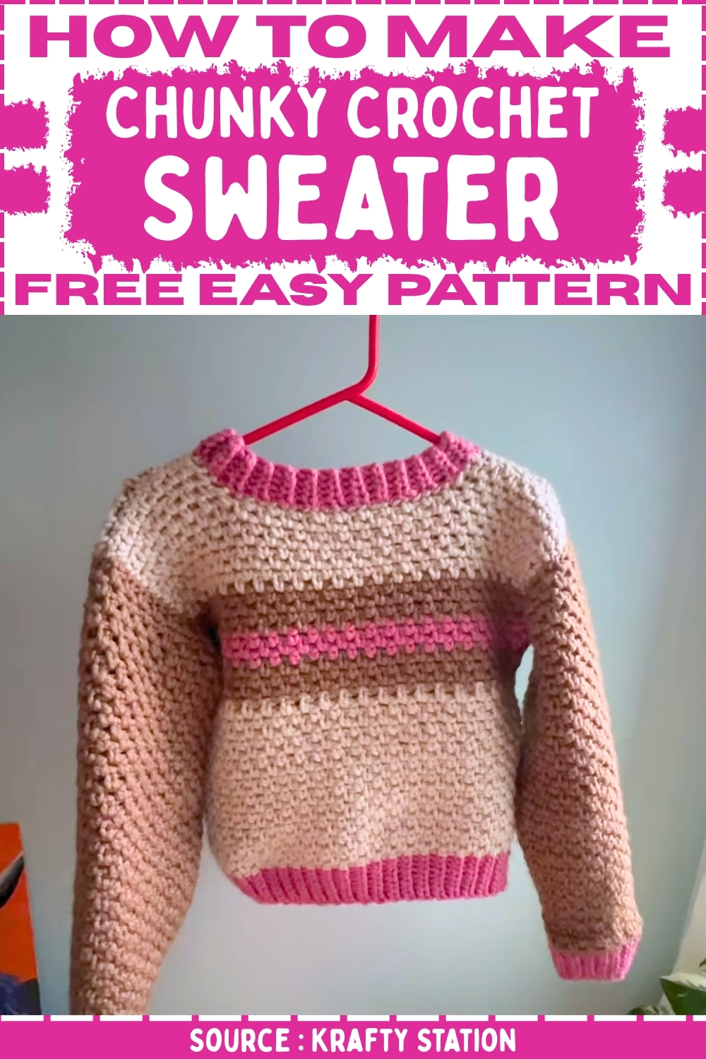 Chunky Crochet Sweater Free Pattern