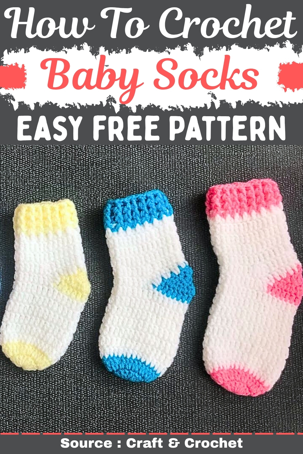 Crochet Baby Socks Easy free Pattern