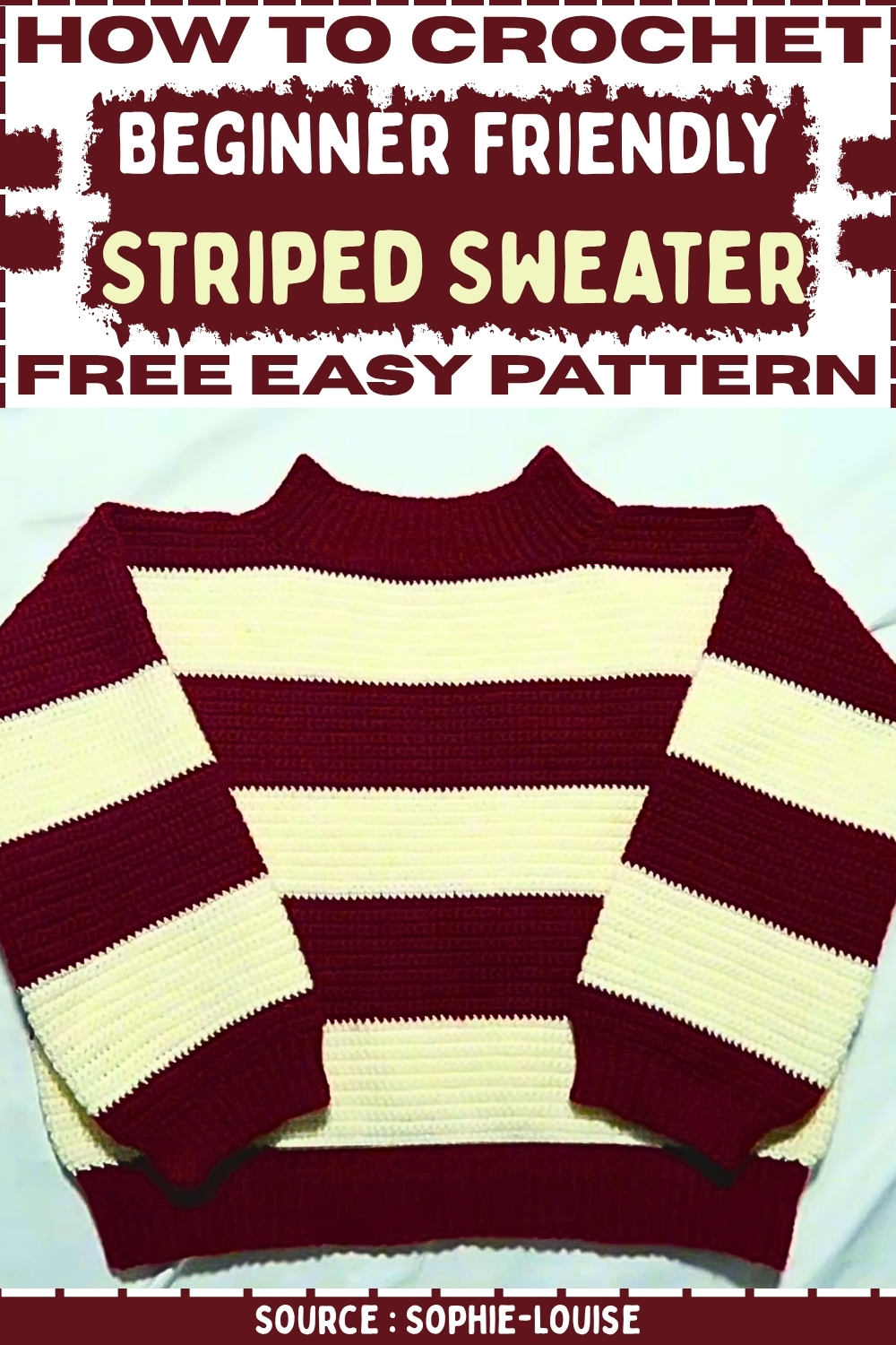 Crochet Beginner Friendly Striped Sweater Free Easy Pattern