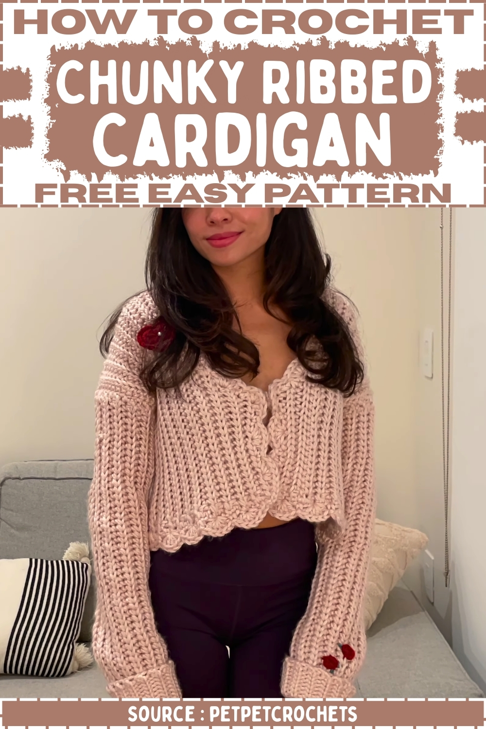Crochet Chunky Ribbed Cardigan Free Easy Pattern