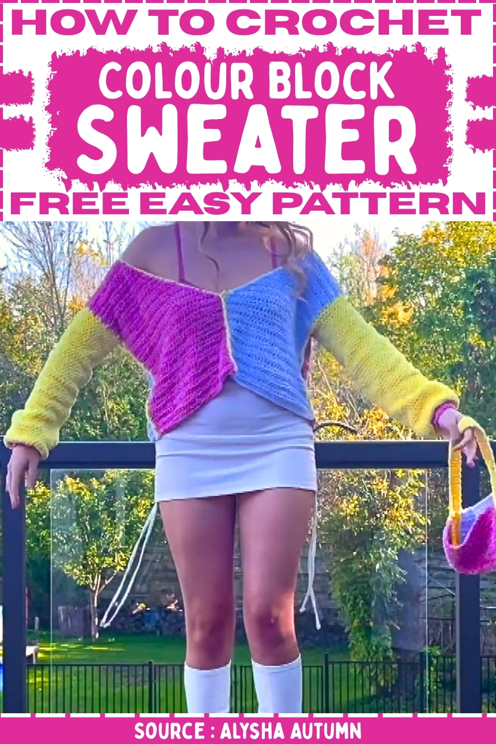 Crochet Colour Block Sweater Free Easy Pattern