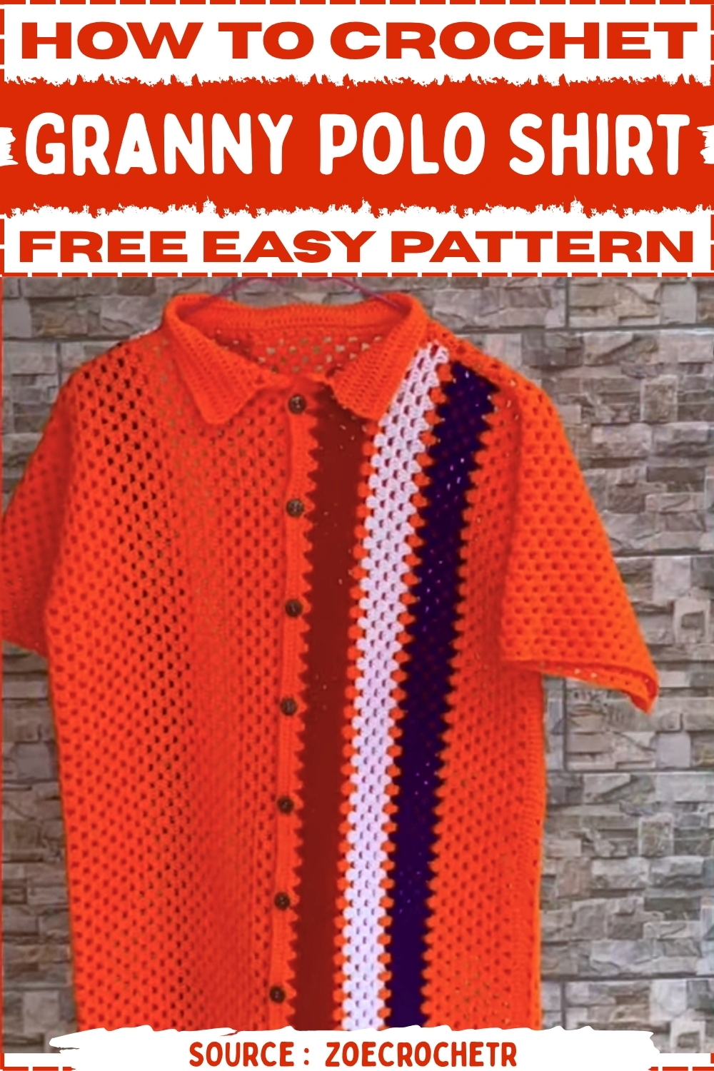 Crochet Granny Polo Shirt Free Easy Pattern