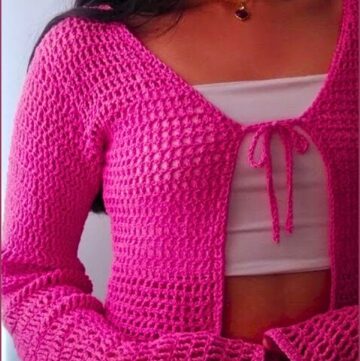 Crochet Mesh Texture Sweater 5