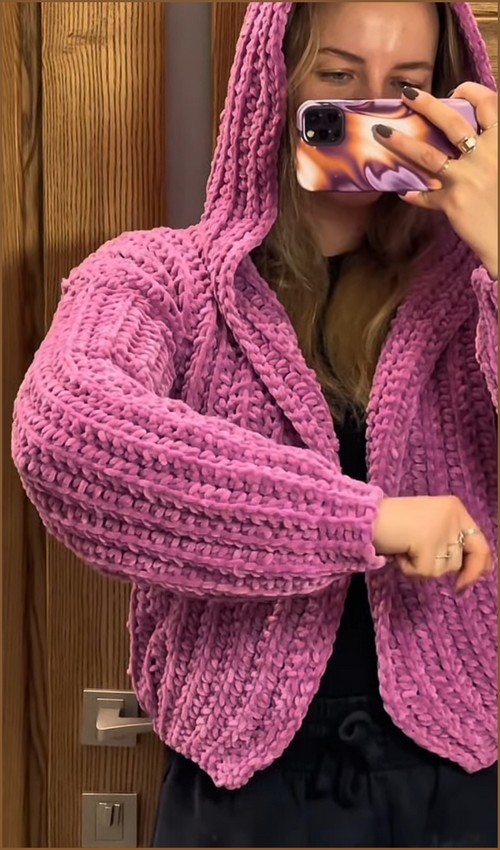 Crochet Oversize Hoodie Cardigan 5.