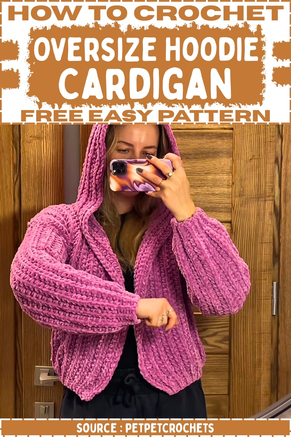 Crochet Oversize Hoodie Cardigan Free Easy Pattern