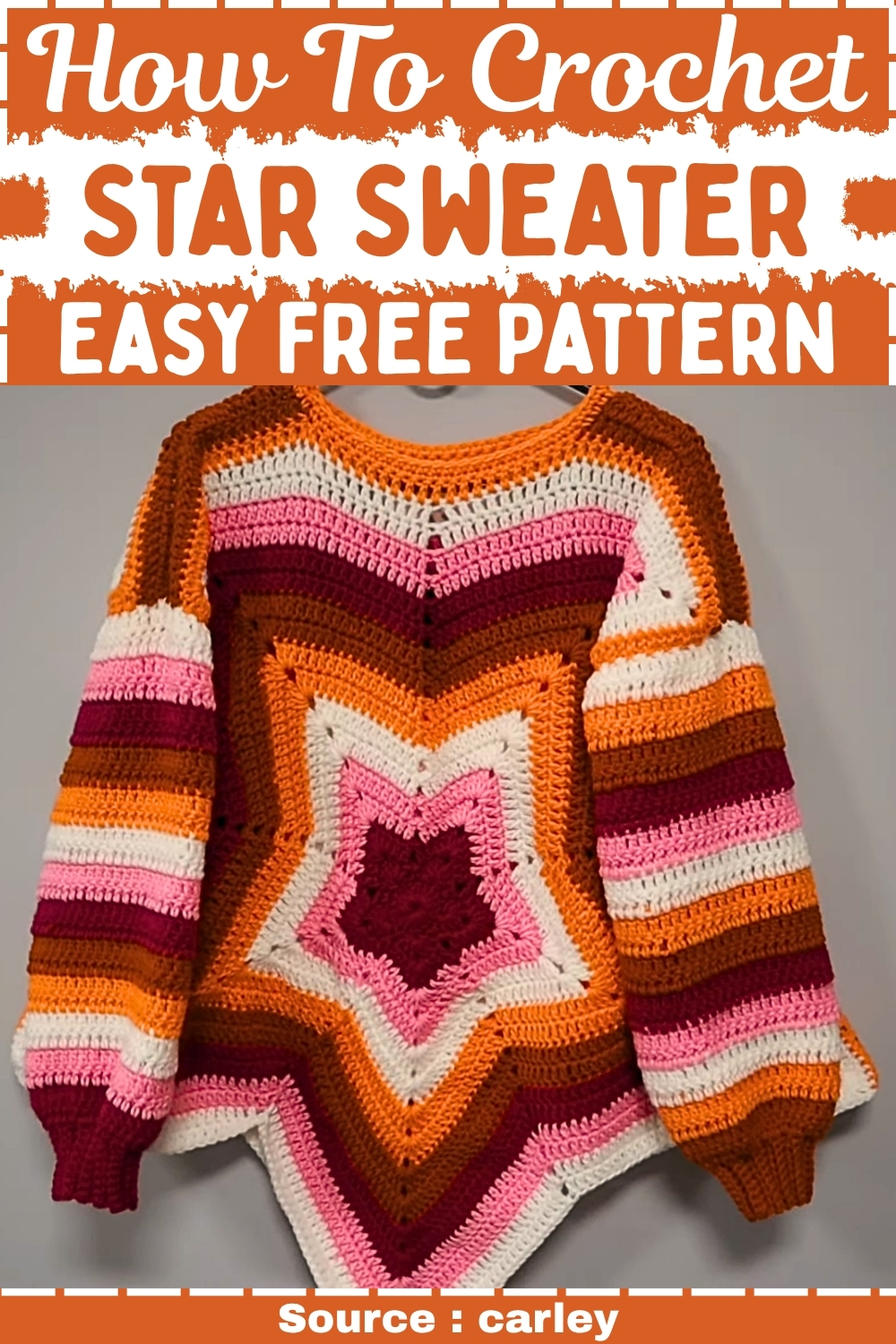 Crochet Star Sweater Easy Free Pattern