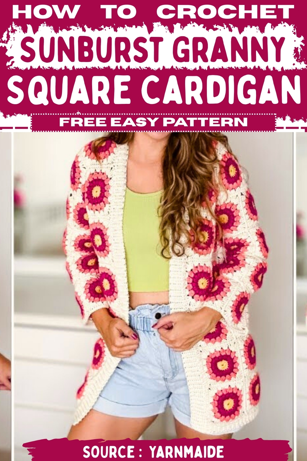 Crochet Sunburst Granny Square Cardigan Free Easy Pattern