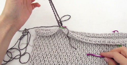 Crochet Cold Shoulder Sweater 2