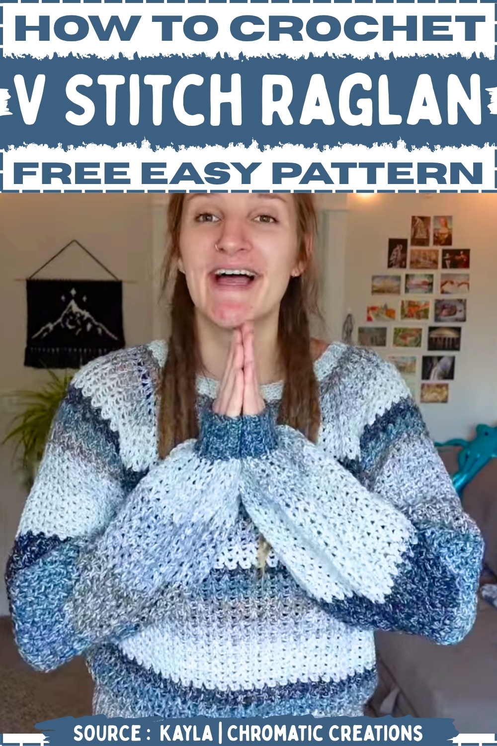Crochet V Stitch Raglan Free Easy Pattern