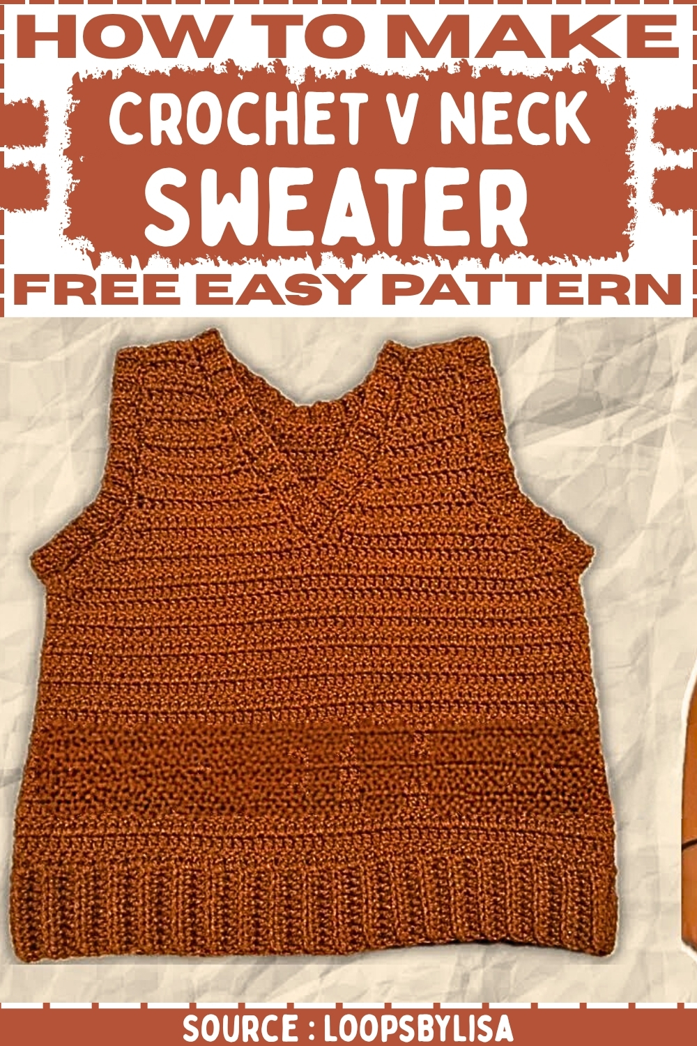 Crochet v neck Sweater Free Easy Pattern