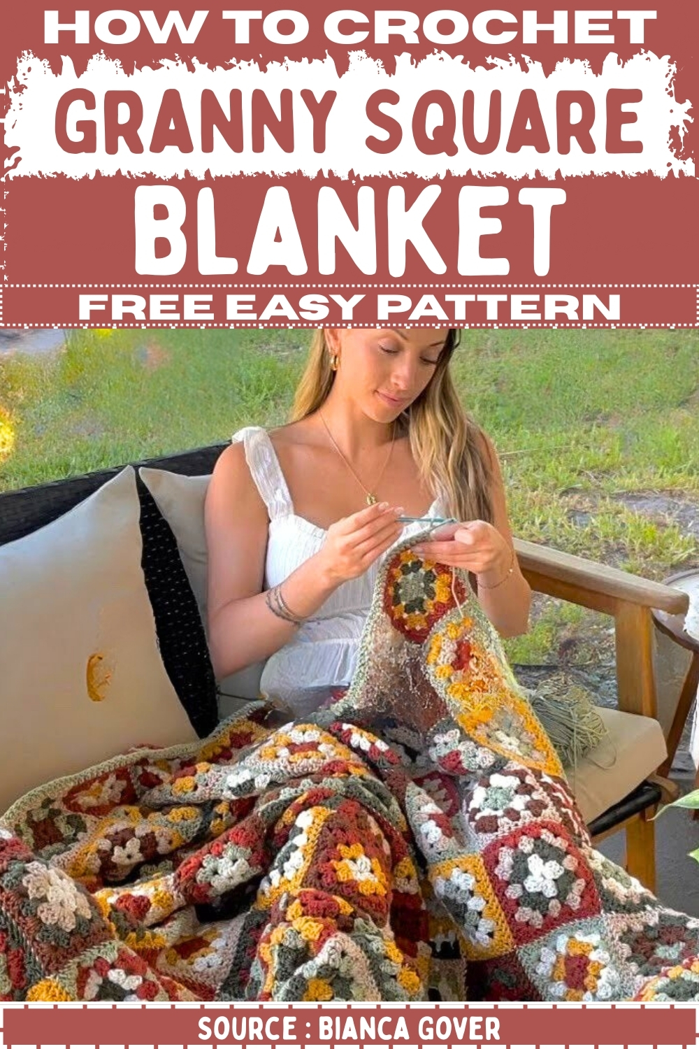 EASY Crochet Granny Square Blanket Free Pattern