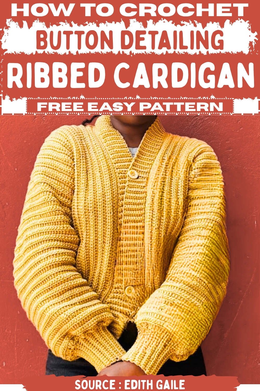 Easy Crochet Button Detailing Ribbed Cardigan Free Easy Pattern