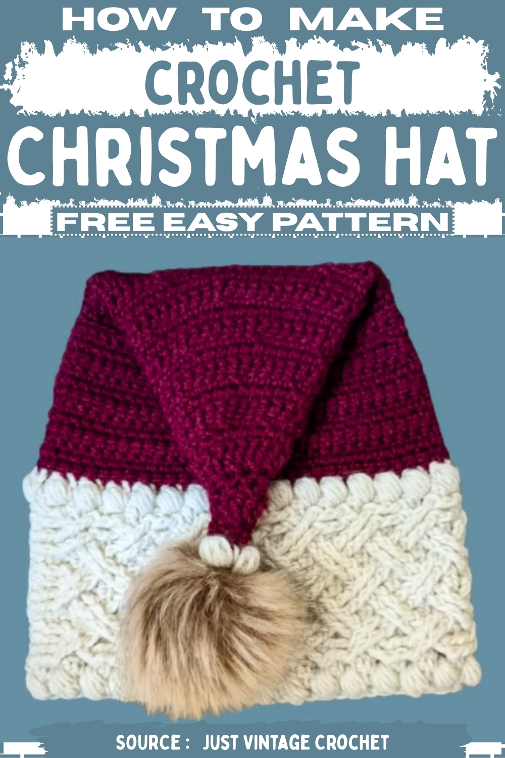 Easy Crochet Christmas Hat Free Pattern