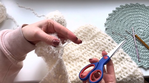 Crochet Bouclé Yarn Sweater 2