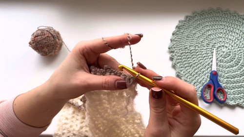 Crochet Bouclé Yarn Sweater 3