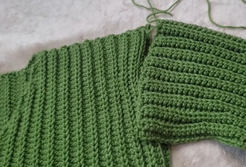 Crochet V Neck Sweater Free EASY Pattern 2