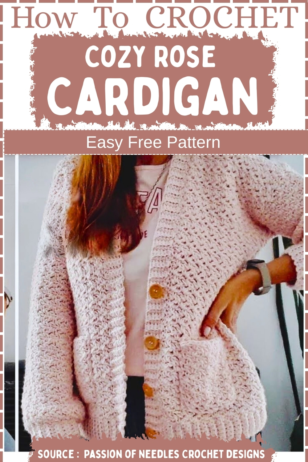Chrochet Cozy Rose Cardigan Easy Free Pattern