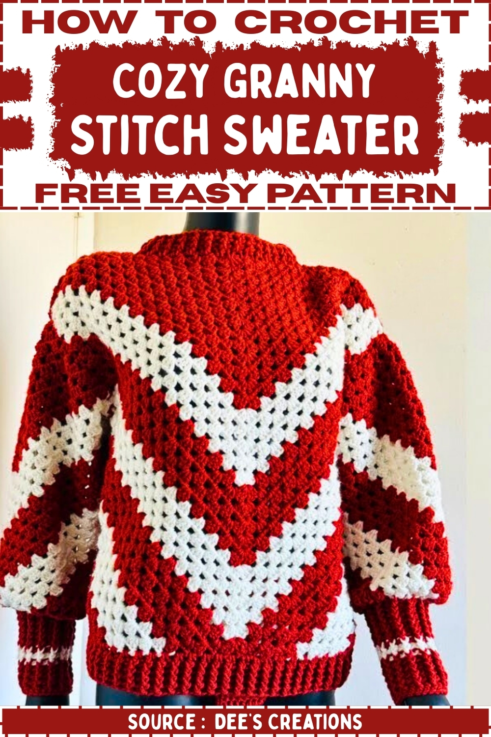 Crochet Cozy Granny Stitch Sweater Free Easy Pattern