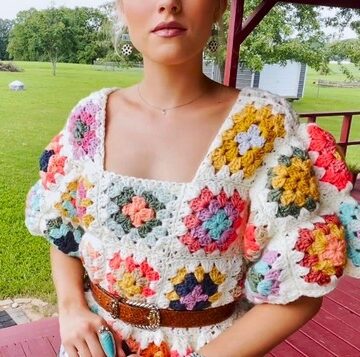Crochet Granny Square Dress 5