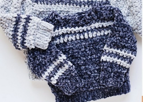 Crochet Soft Velvet Pullover 5