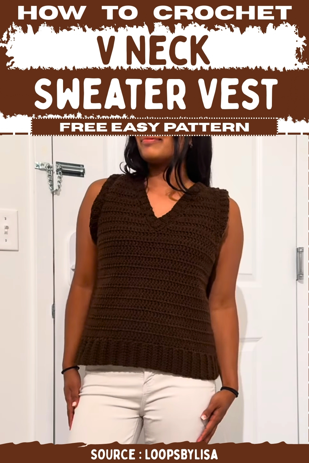Crochet V Neck Sweater Vest Free Easy Pattern