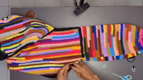 Crochet Hooded Crop Sweater Free Easy Pattern 4