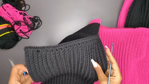 Crochet Two Toned Cardigan Sweater 3