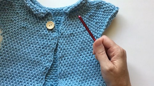 Crochet Tunisian Baby Sweater 4