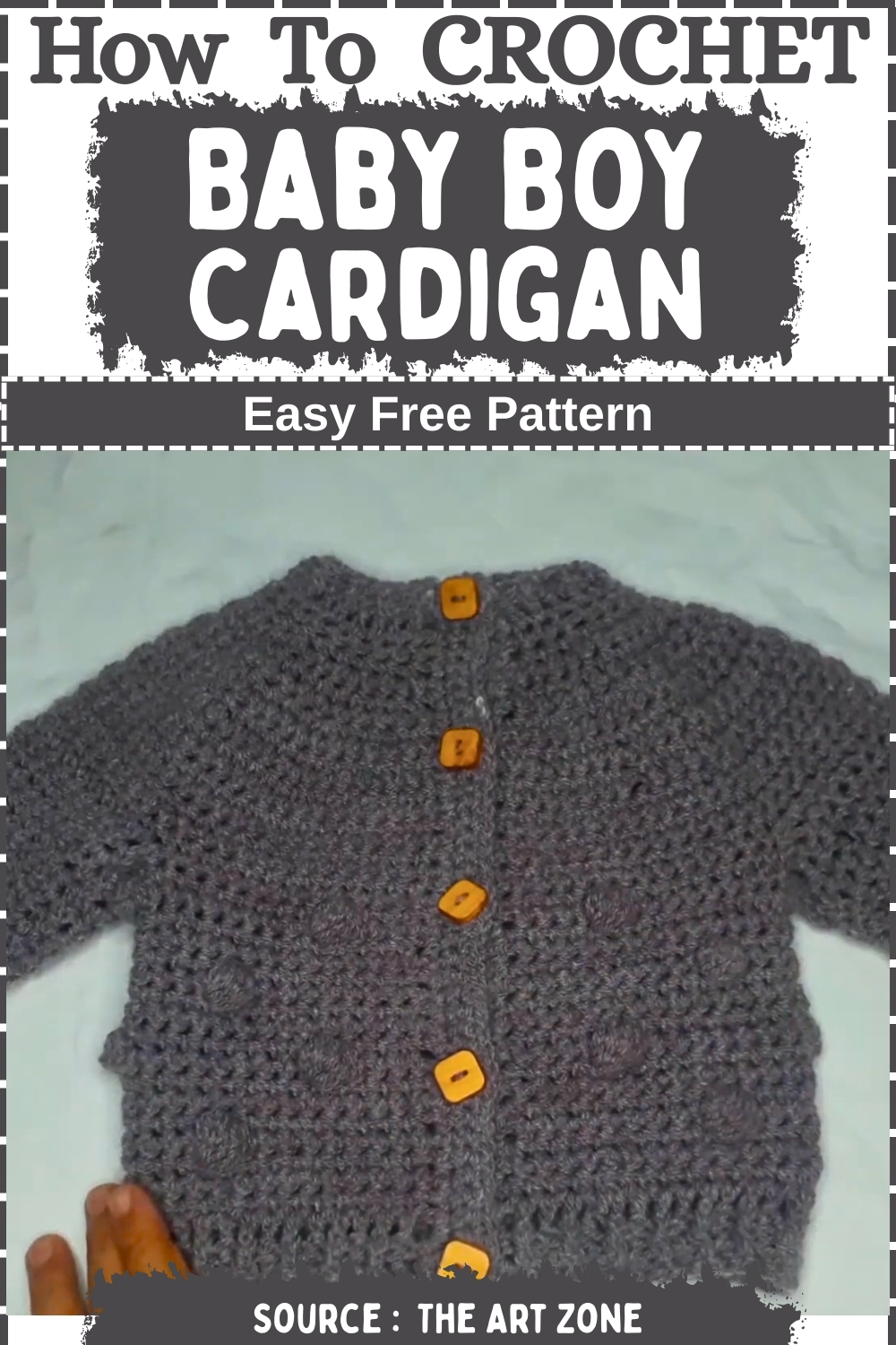 Chrochet Baby Boy Cardigan Easy Free Pattern