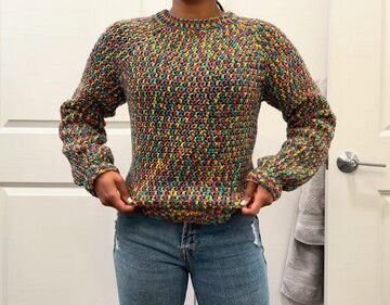 Crochet Colorful Raglan Sweater 5