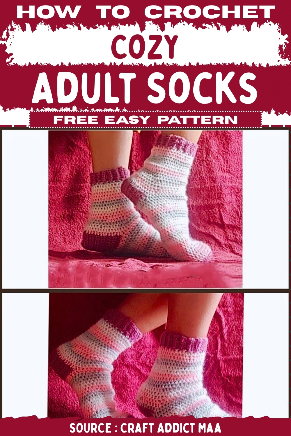 Crochet Cozy Adult Socks Free Easy Pattern
