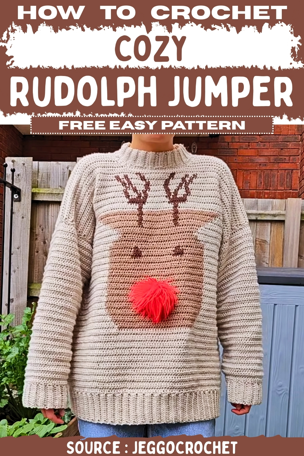 Crochet Cozy Rudolph Jumper Free Easy Pattern